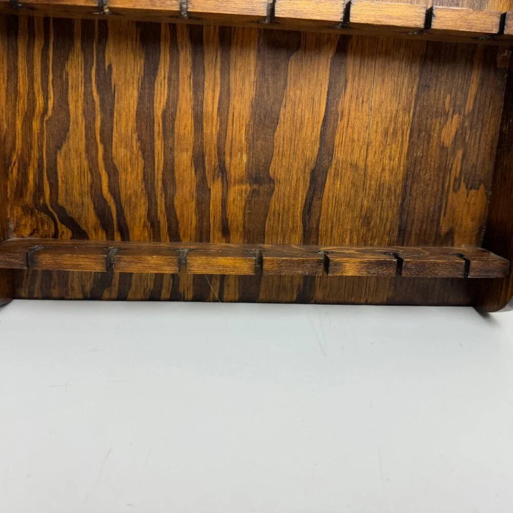 Vintage Wooden Shelf Display for Mini Items or 28 Spoon Collection
